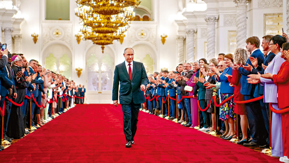 普京上周取得連任，在莫斯科參加就職典禮。 新華社