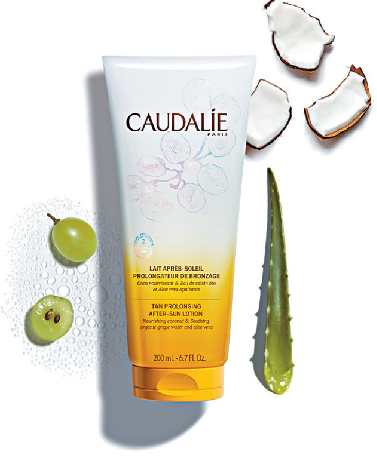 Caudalie   葡萄籽晒后修护乳 $120  　　滋养度高的特级初榨椰子油及芦荟萃取，能帮助镇静肌肤及纾缓敏感不适，并能发挥抗炎抗菌作用，有助提升肌肤修复和瘉合能力。
