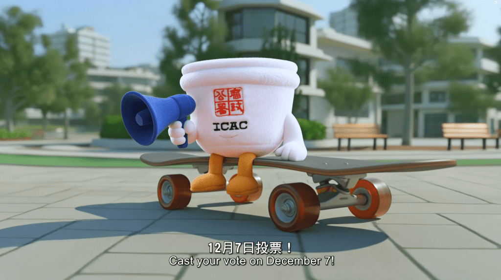 廉政公署鼓勵選民積極投票,與廉署攜手維護廉潔立法會選舉。廉署影片截圖 廉政公署鼓勵選民積極投票,與廉署攜手維護廉潔立法會選舉。廉署影片截圖