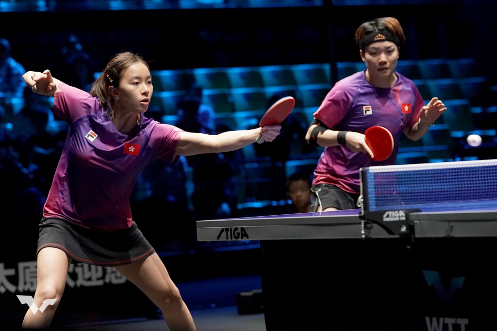 杜凯琹/吴咏琳在女双决赛不敌国家组合，取得亚军。WTT官方图片