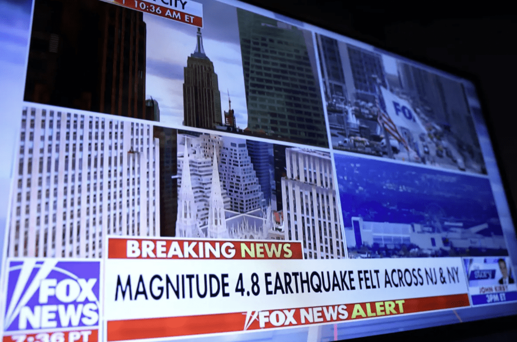 地震成為美國新聞媒體的焦點內容。路透社