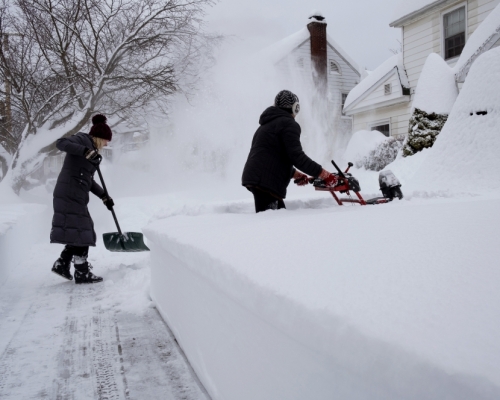 紐約市賓漢頓大部分地區都被積雪覆蓋。ap圖