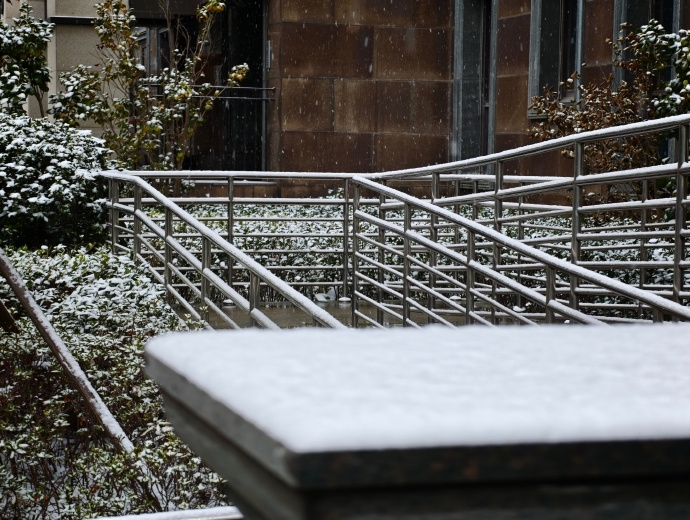 上海20日開始出現降雪天氣，更罕見地出現積雪。 微博@曾子言
