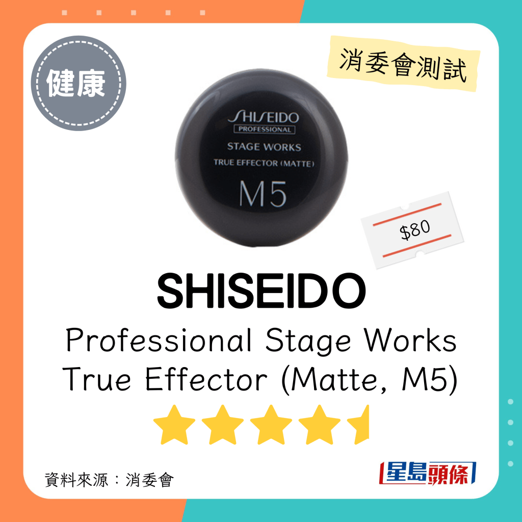 消委會不含香料致敏物頭髮造型產品｜SHISEIDO Professional Stage Works True Eector (Matte, M5)。