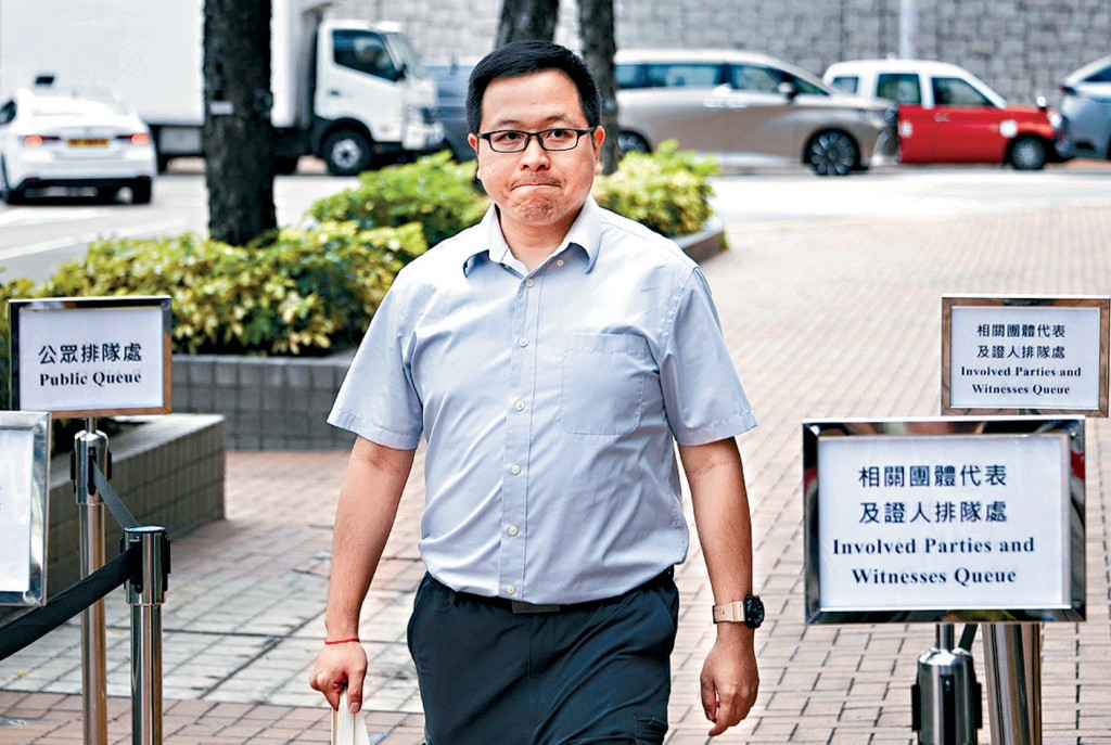 時任業主立案法團主席徐滿柑昨到聽證會作供。