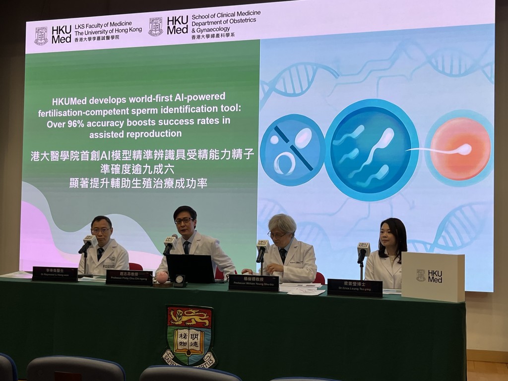 港大醫學院臨床醫學學院婦產科學系研究團隊研發全球首創人工智能技術。 港大醫學院臨床醫學學院婦產科學系研究團隊研發全球首創人工智能技術。