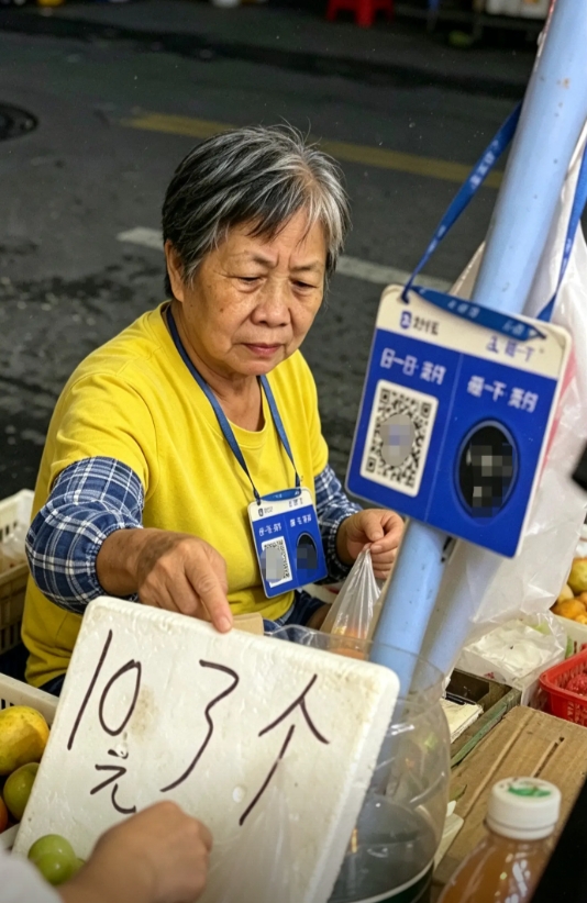 網上流傳據信是「梅姨」在廣州推車擺攤的影像。 抖音 網上流傳據信是「梅姨」在廣州推車擺攤的影像。 抖音