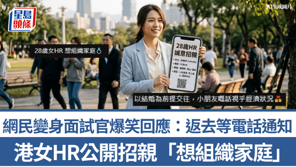 港女HR公開招親「想組織家庭」網民變身面試官爆笑回應：返去等電話通知