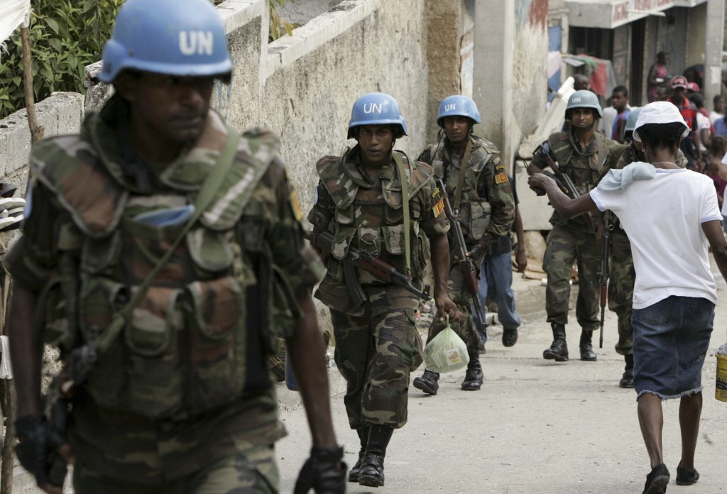 联合国部队曾驻守海地维和。美联社