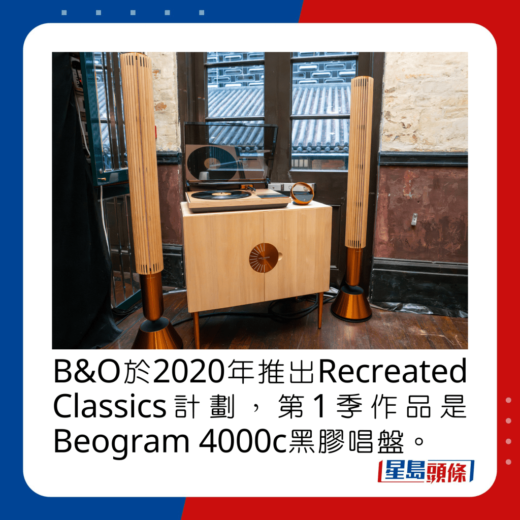 B&O於2020年推出Recreated Classics計劃，第1季作品是Beogram 4000c黑膠唱盤。