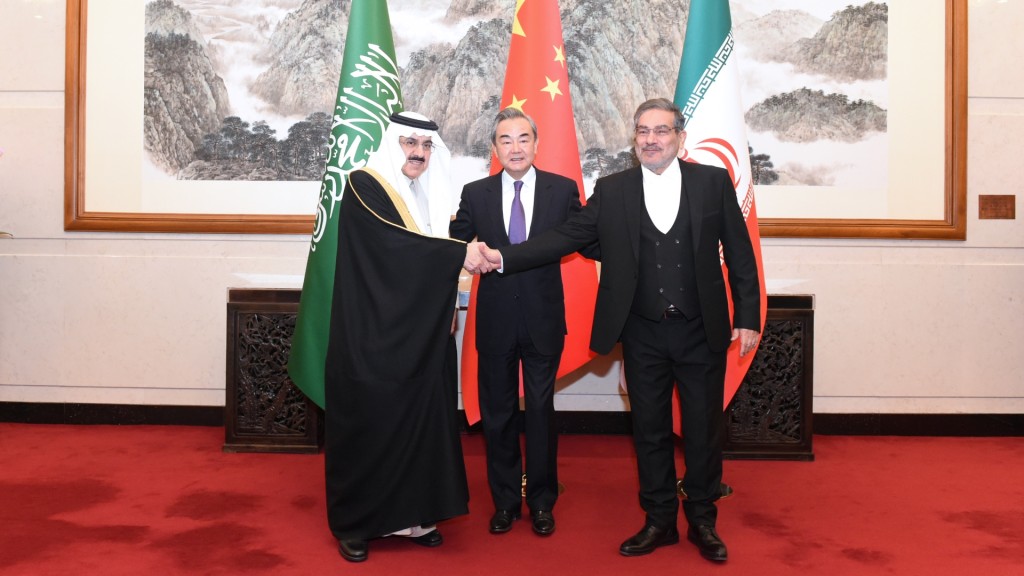 沙特阿拉伯和伊朗在中国斡旋下恢复外交关系。新华社