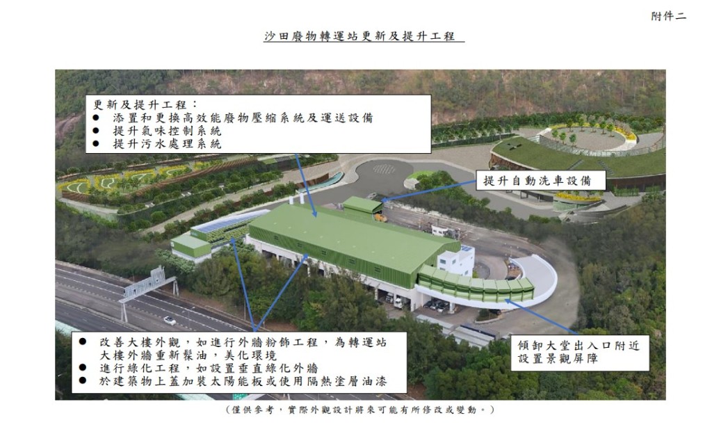 沙田廢物轉運站位置圖。沙田區議會文件圖片 沙田廢物轉運站位置圖。沙田區議會文件圖片