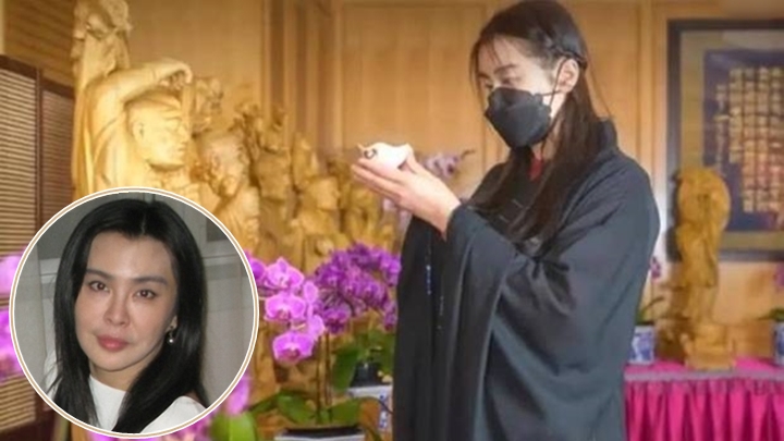 王祖賢日前現身法會時,被網民捕獲。