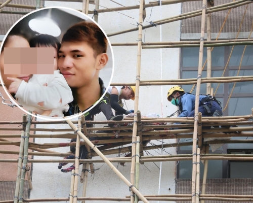 一名男工人在棚架工作期間意外墮斃，遺下懷孕妻及幼女。資料圖片