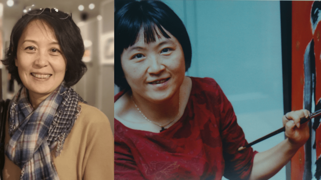 是次為廖井梅（左）及廖東梅（右）的第三度聯展。