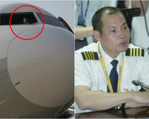 劉傳健(右)獲封為「英雄機長」。網圖