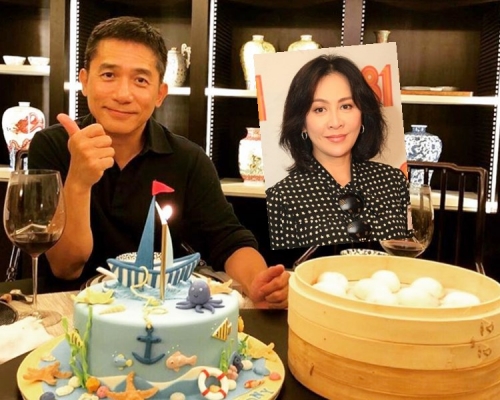 偉仔56歲生日收到老婆送上的帆船造型蛋糕。