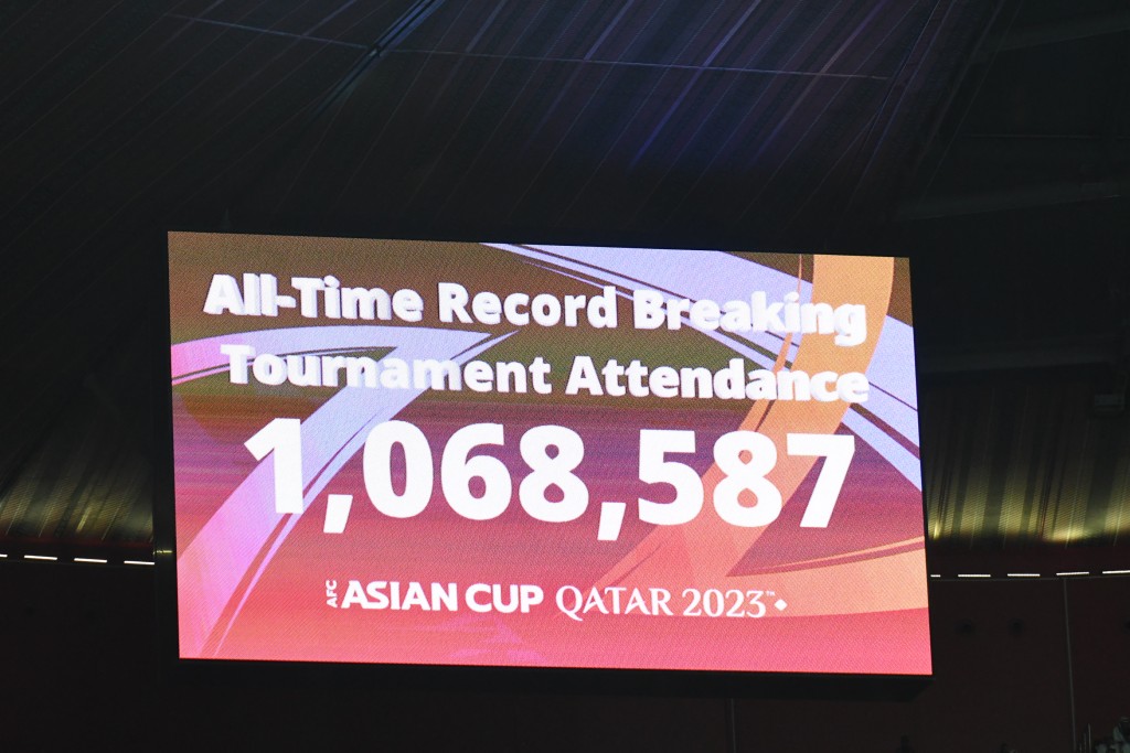 已經有106萬人次現場欣賞亞洲盃賽事。