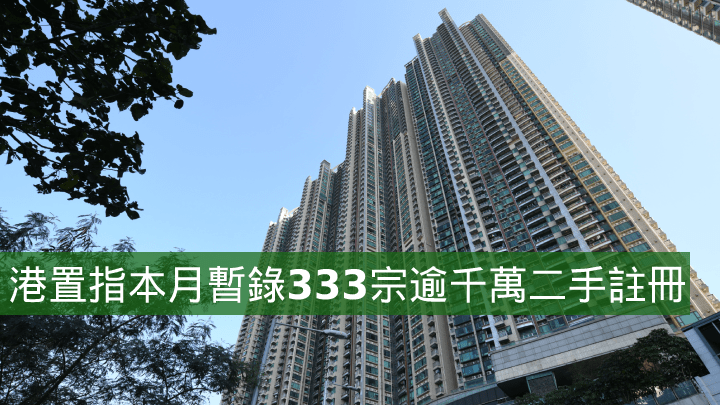 港置指本月暫錄333宗逾千萬二手註冊。