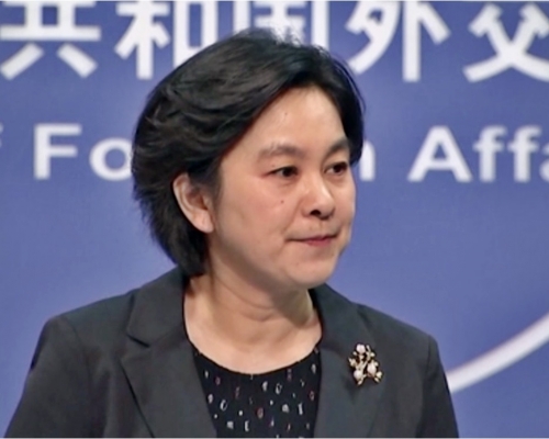 外交部發言人華春瑩指責美國脅迫各國「反共反華」。網圖
