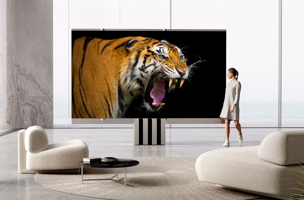 奧地利C SEED首推摺疊式4K Micro LED電視，畫面尺寸達165吋，售價40萬美元，非常奢華。