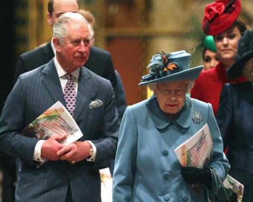 查理斯確診後一度令人擔心英女皇健康。AP