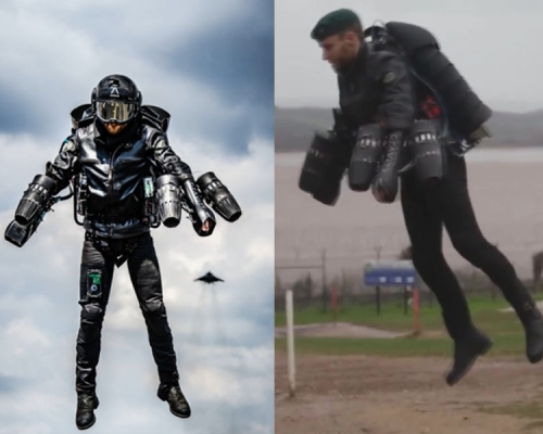 39歲發明家布朗寧發明的飛行衣，得到軍隊高層的稱許。（網圖）