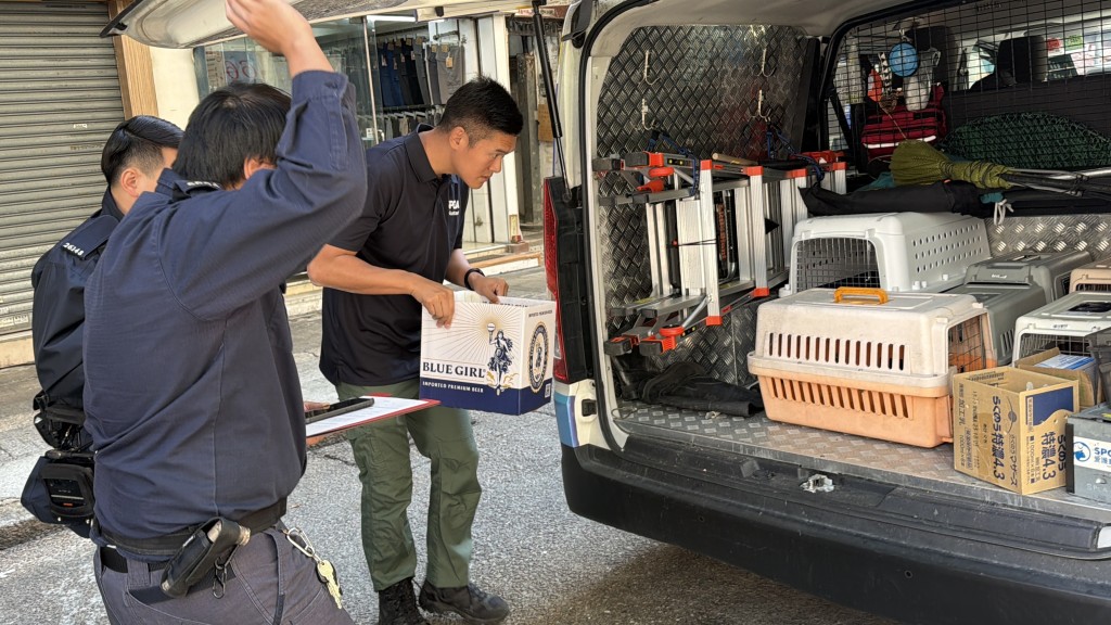 愛協人員將貓咪帶走搶救。 愛協人員將貓咪帶走搶救。