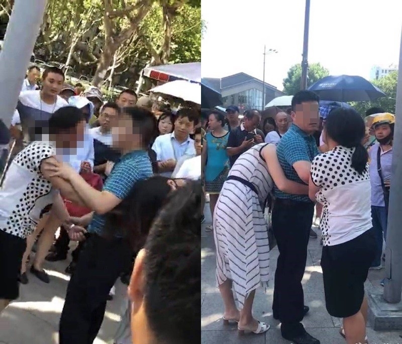 元配衝上街頭質問老公。(網圖)