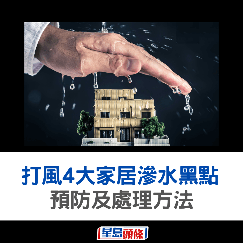 颱風殺到最怕屋企滲水，留意4大高危黑點，附專家建議預防方法。