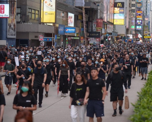 去年8月3日網民發起「旺角再遊行」。 資料圖片