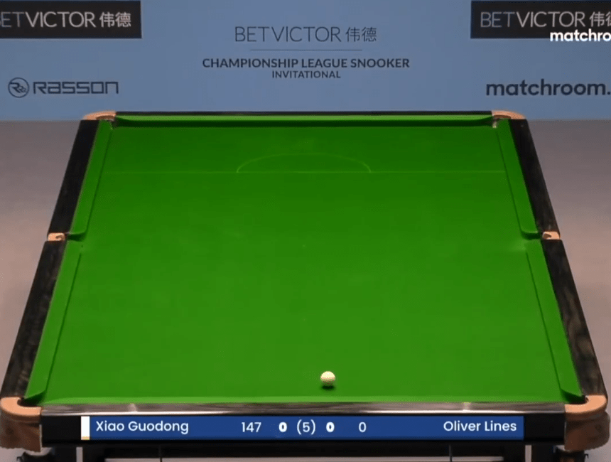 肖國棟順利打入黑波,完成147滿分。影片截圖 肖國棟順利打入黑波,完成147滿分。影片截圖