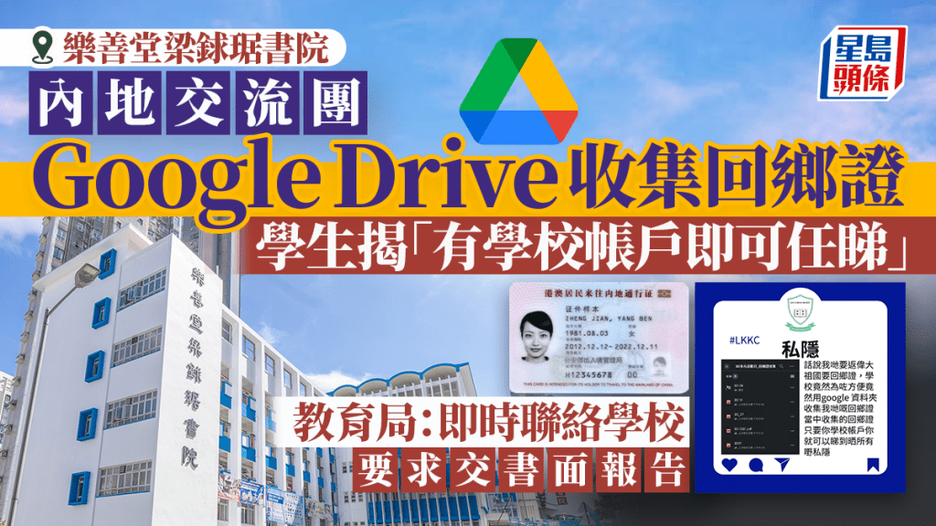中學交流團GoogleDrive收集回鄉證 被揭「有學校帳戶即可任睇」 私隱署跟進
