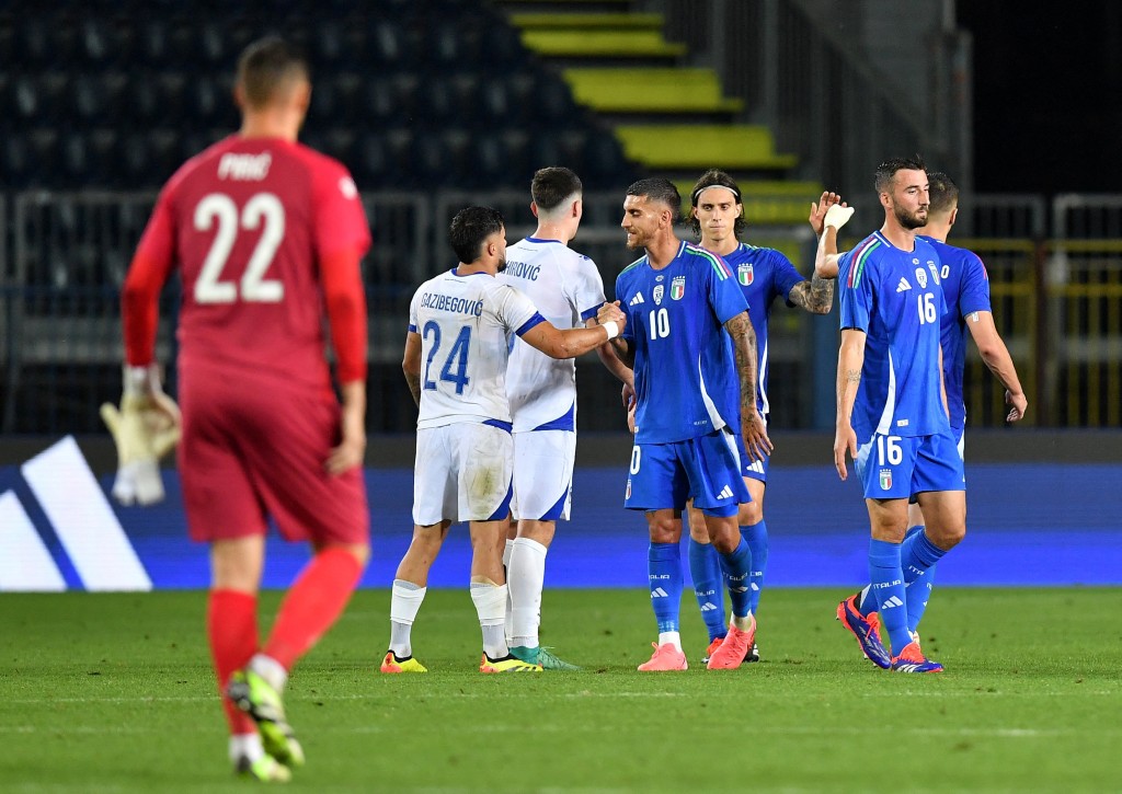 意大利近2场友赛只有1个入球。Reuters
