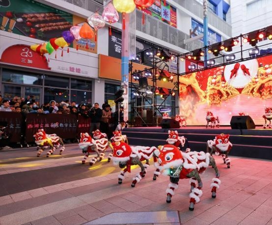 機械狗在街區巡遊。