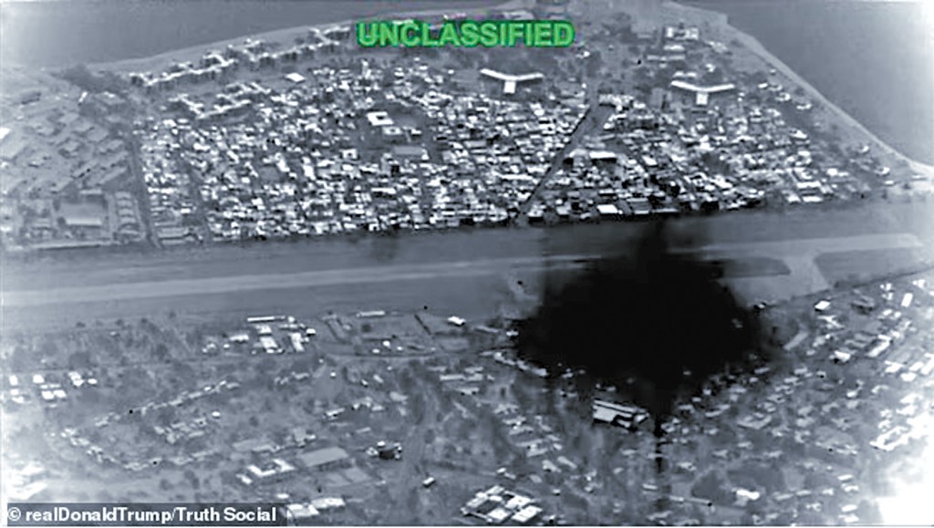 特朗普在社交网发布影片，显示美军轰炸伊朗的石油出口枢纽哈尔克岛。