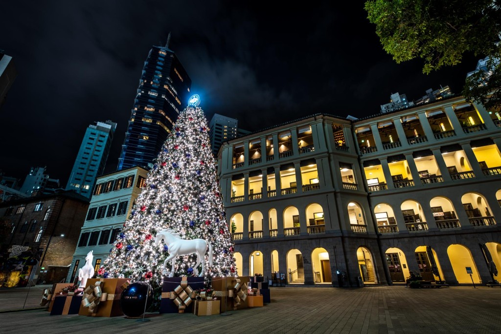 大馆检閲广场空地，摆放了12米高的圣诞树。大馆图片