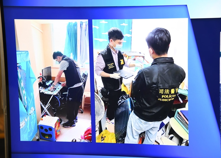 澳門司警在當地拘捕7男1女。