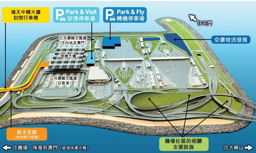 機管局向區議會交代港珠澳大橋香港口岸人工島最新發展。機管局