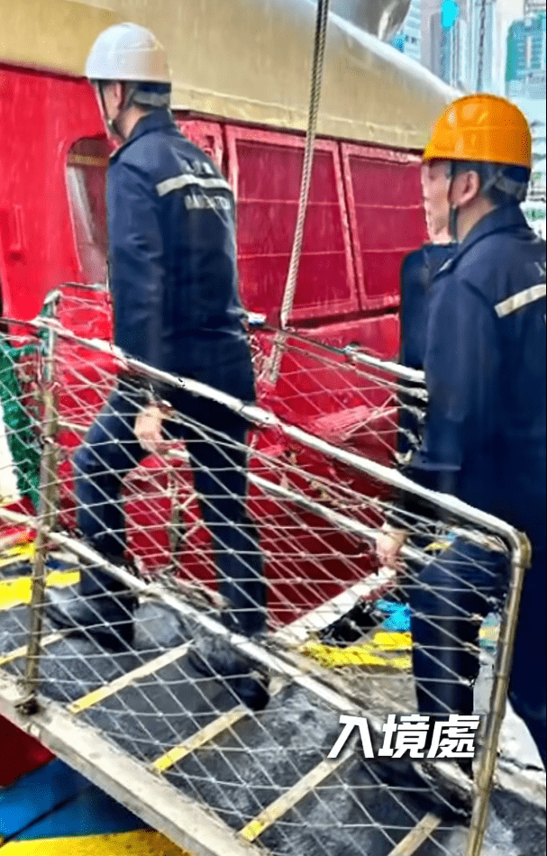 入境處在風雨中緊守崗位。保安局FB影片擷圖