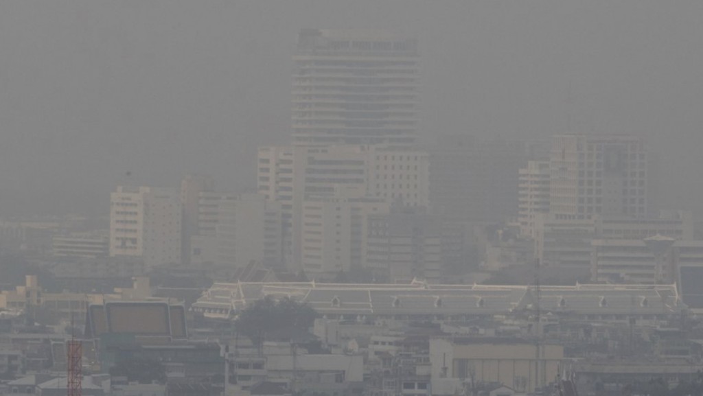 2020年1月,曼谷空氣污染能見度差,如煙霧籠罩。 資料圖片