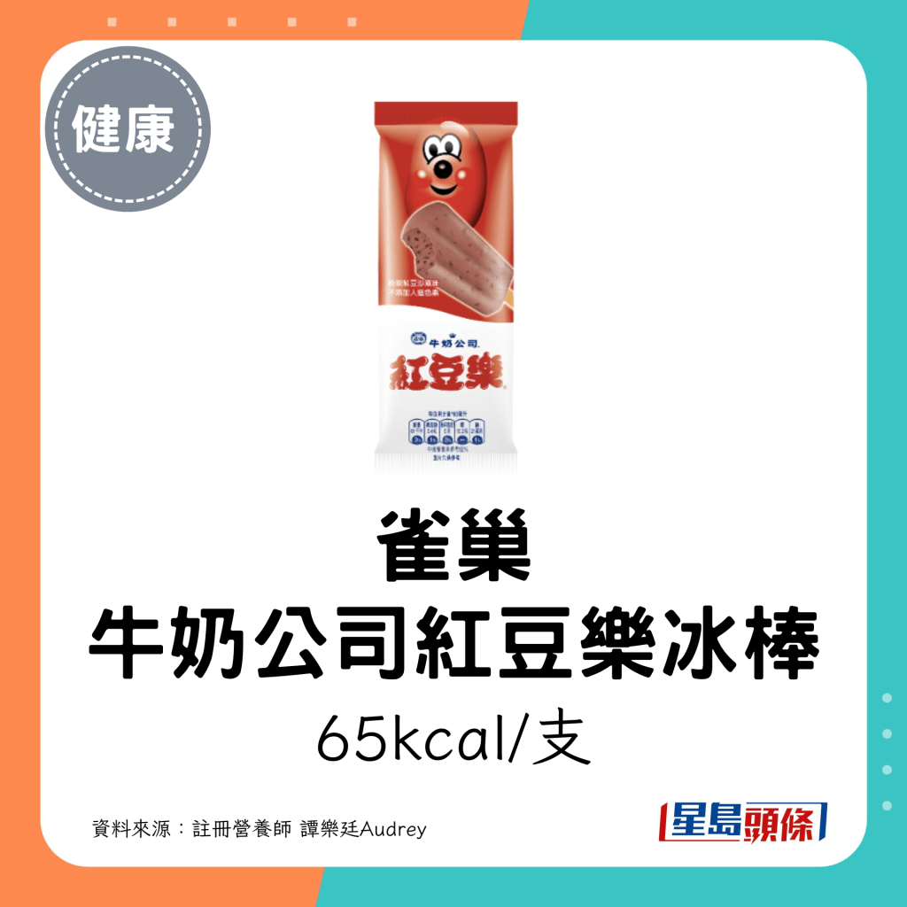 雀巢 牛奶公司紅豆樂冰棒：65kcal/支