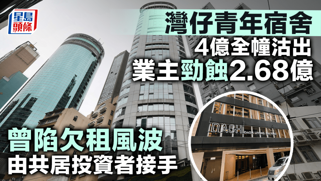 灣仔青年宿舍4億全幢沽出 業主勁蝕2.68億 曾陷欠租風波 由共居投資者接手