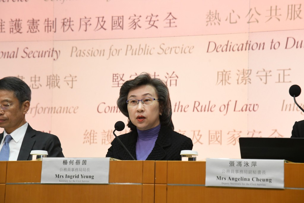 杨何蓓茵强调公务员并非完全没有空间表达对政府政策的意见。何健勇摄