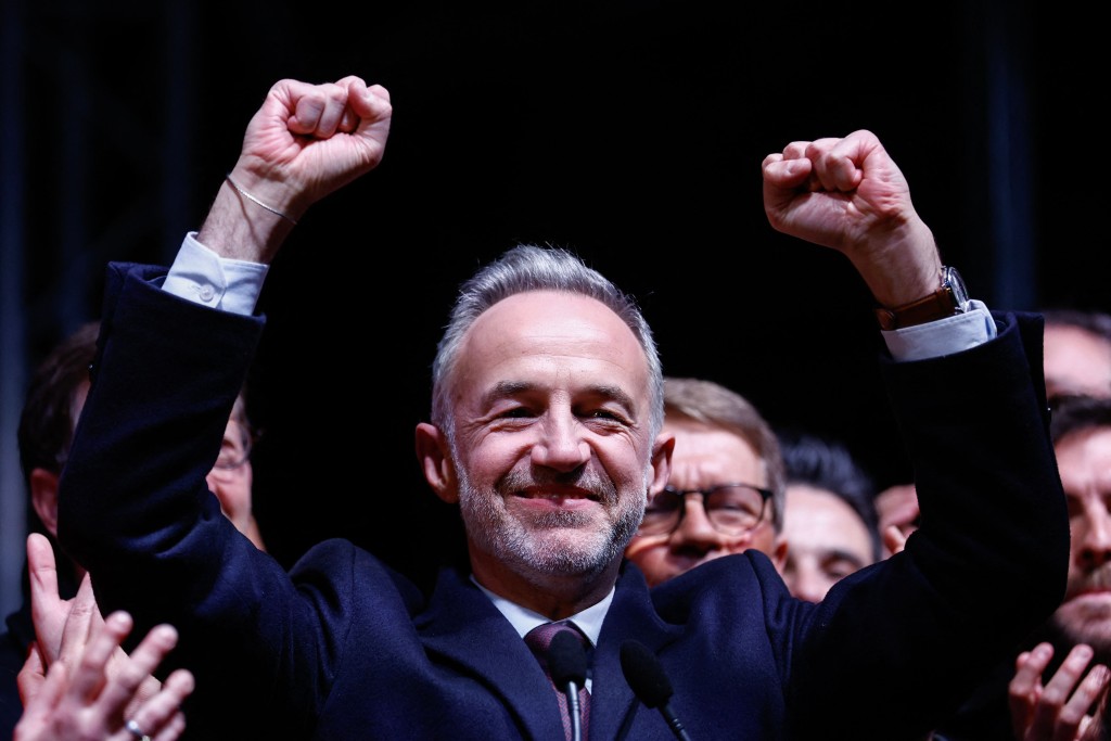 左翼候選人格雷瓜爾在巴黎市長選舉中勝出。法新社