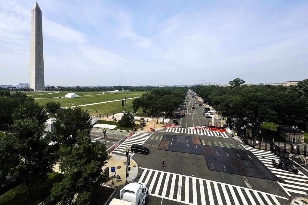 華府憲法大道將舉行大規模閱兵儀式。美聯社 華府憲法大道將舉行大規模閱兵儀式。美聯社