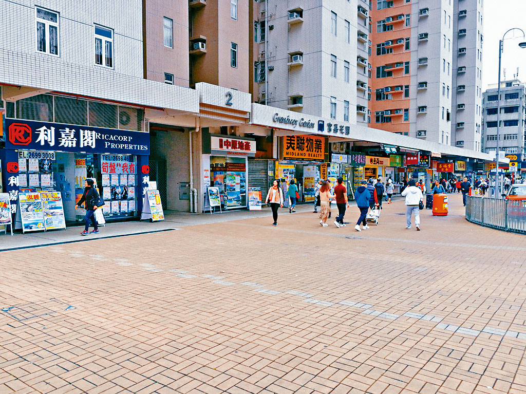 大圍村南道於鋪市高峰期時,聚集代理行。