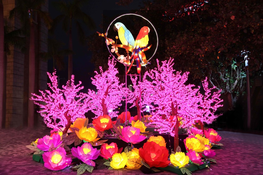 香港文化中心露天广场的缤纷彩灯。