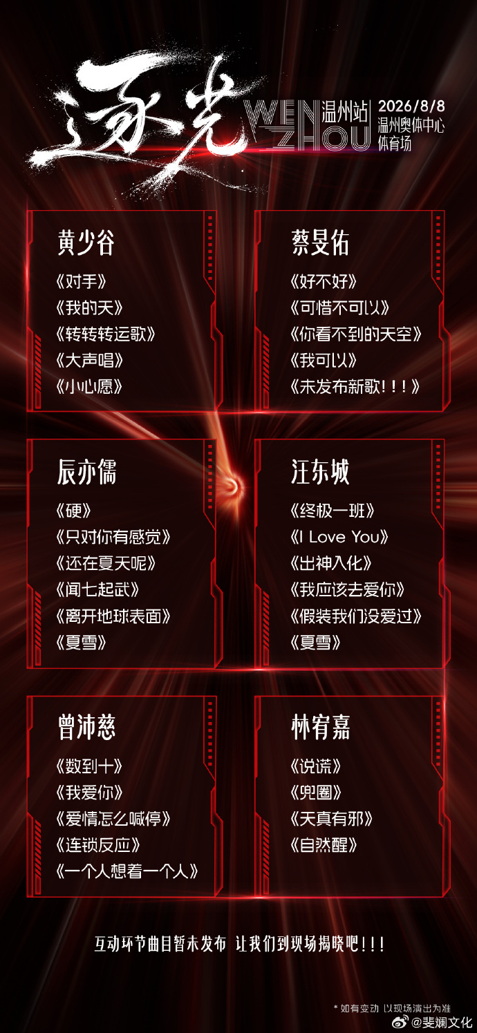 逐光站台演唱會主辦方宣布延期。 逐光站台演唱會主辦方宣布延期。