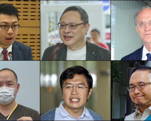 左上起：钟锦麟、戴耀廷、关尚义。左下起：吴政亨、区诺轩、赵家贤。资料图片